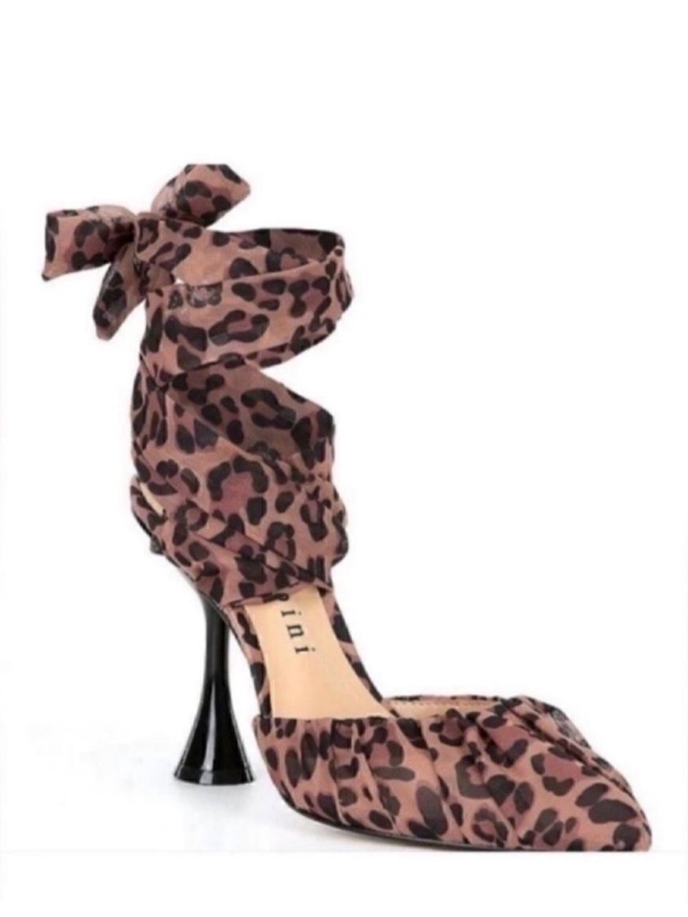Gianni Bini Pink Leopard Wrap-Ankle Stiletto